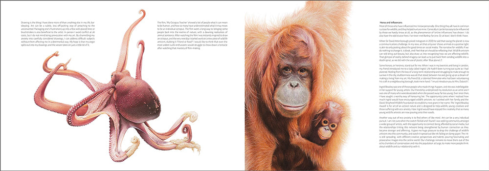 Pages from A beautiful book bringing together 57 charity founders, actors, poets, artists and photographers, each contributing a chapter explaining and celebrating their love of animals in personal words and stunning pictures.