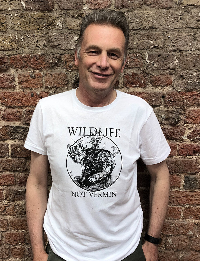 Wildlife Not Vermin white t-shirt with fox