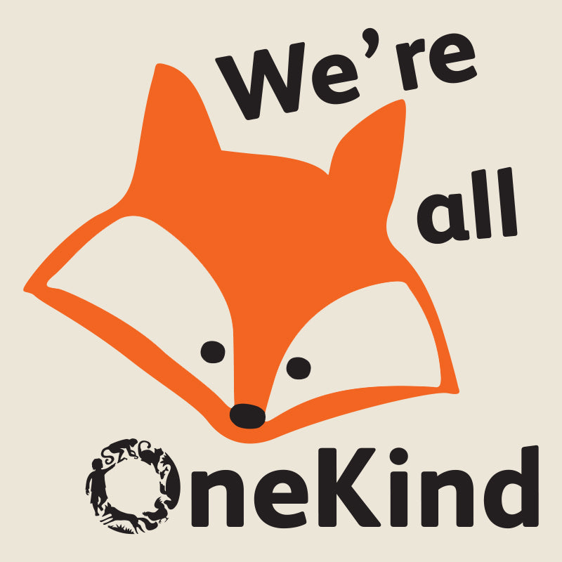 Fox head image with the words 'We're all OneKind'.